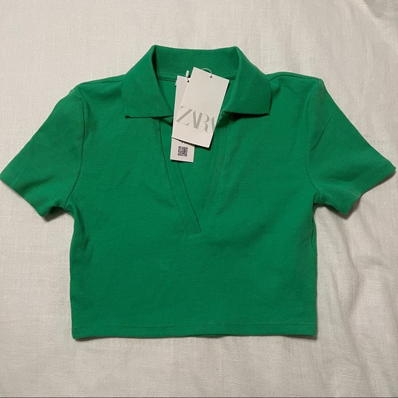 Zara Tops - Crop top polo shirt